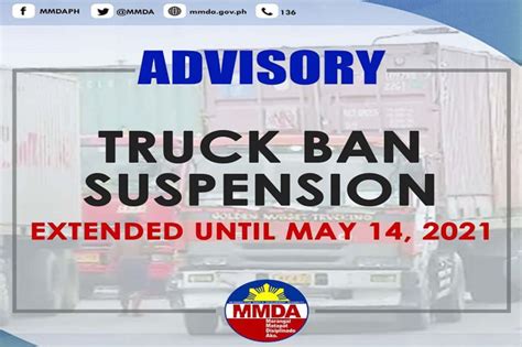 MMDA: Truck ban lifted until May 14 .